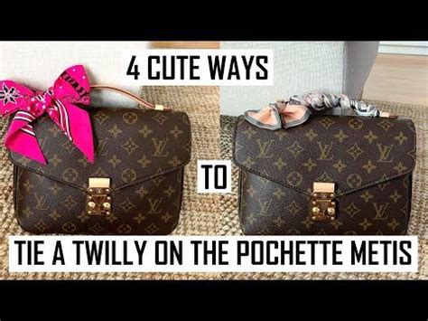 lv bag twilly|HOW TO TIE A TWILLY ON THE LOUIS VUITTON POCHETTE .